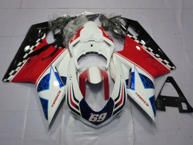 69 Bianco & Rosso 2007-2014 Ducati 848 1098 1198 Carene Moto