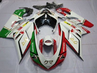 77 Bianco Rosso Verde 2007-2014 Ducati 848 1098 1198 Carene Moto