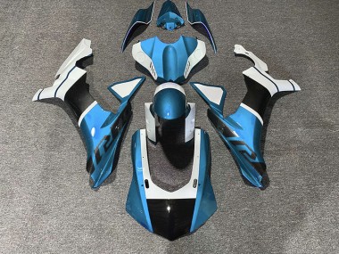 Accenti Di Azzurro & Fibra Di Carbonio 2015-2019 Yamaha R1 Carene Moto