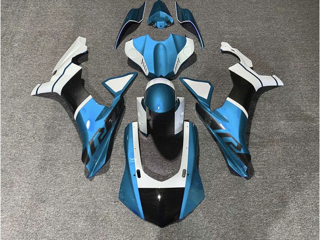 Accenti Di Azzurro & Fibra Di Carbonio 2015-2019 Yamaha R1 Carene Moto Accenti Di Azzurro & Fibra Di Carbonio 2015-2019 Yamaha R1 Carene Moto