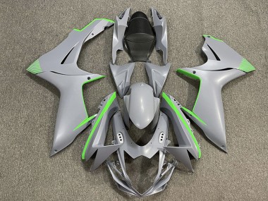 Accenti Di Grigio Nardo Opaco & Verde 2011-2024 Suzuki GSXR 600-750 Carene Moto