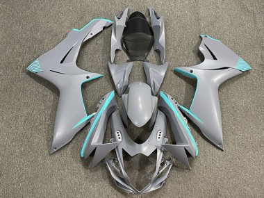 Accenti Di Grigio Nardo Opaco & Verde Acqua 2011-2024 Suzuki GSXR 600-750 Carene Moto