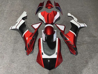 Accenti Rossi & Fibra Di Carbonio 2015-2019 Yamaha R1 Carene Moto