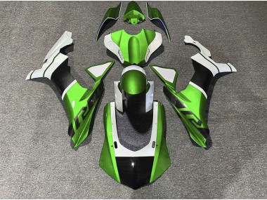 Accenti Verdi & Fibra Di Carbonio 2015-2019 Yamaha R1 Carene Moto