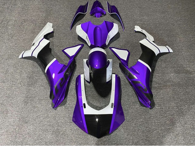 Accenti Viola & Fibra Di Carbonio 2015-2019 Yamaha R1 Carene Moto Accenti Viola & Fibra Di Carbonio 2015-2019 Yamaha R1 Carene Moto