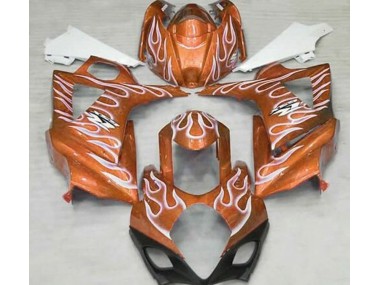 Arancio Lucido & Bianco Fiamma 2007-2008 Suzuki GSXR 1000 Carene Moto