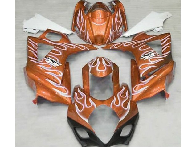 Arancio Lucido & Bianco Fiamma 2007-2008 Suzuki GSXR 1000 Carene Moto Arancio Lucido & Bianco Fiamma 2007-2008 Suzuki GSXR 1000 Carene Moto