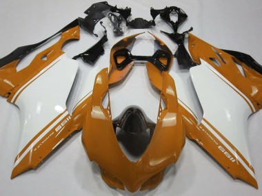 Arancio Lucido Bianco & Nero 2011-2014 Ducati 1199 Carene Moto