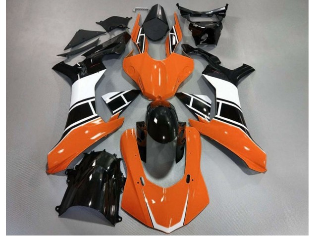 Arancio Lucido Bianco & Nero 2015-2019 Yamaha R1 Carene Moto Arancio Lucido Bianco & Nero 2015-2019 Yamaha R1 Carene Moto