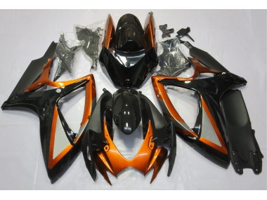 Arancio Lucido & Nero 2006-2007 Suzuki GSXR 600-750 Carene Moto