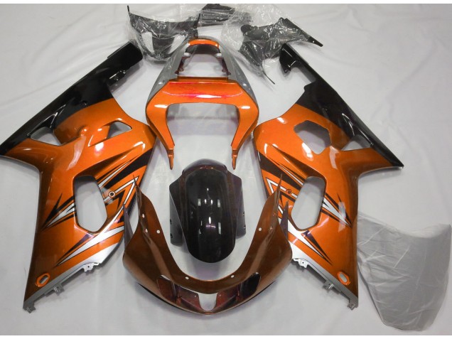 Arancione & Argento 2001-2003 Suzuki GSXR 600-750 Carene Moto Arancione & Argento 2001-2003 Suzuki GSXR 600-750 Carene Moto