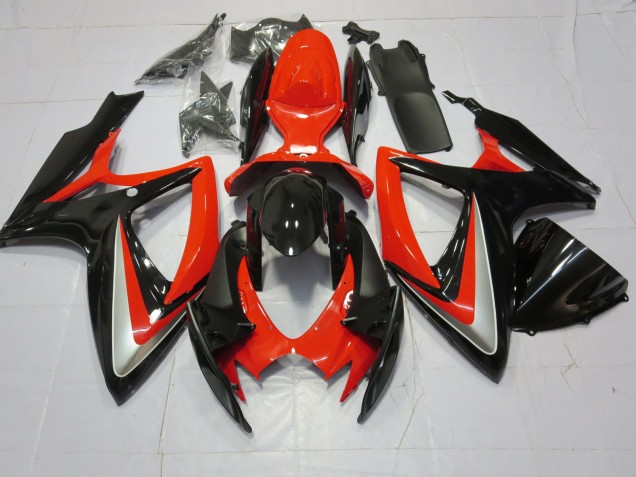 Arancione Argento & Nero 2006-2007 Suzuki GSXR 600-750 Carene Moto Arancione Argento & Nero 2006-2007 Suzuki GSXR 600-750 Carene Moto