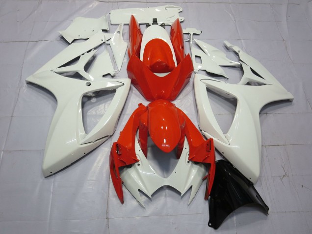 Arancione & Bianco 2006-2007 Suzuki GSXR 600-750 Carene Moto Arancione & Bianco 2006-2007 Suzuki GSXR 600-750 Carene Moto