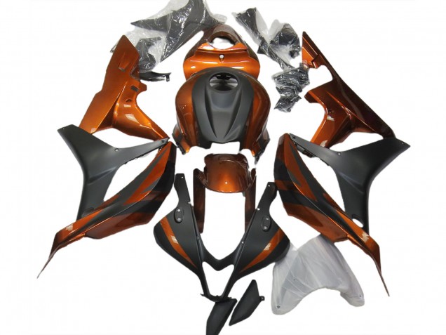 Arancione Bruciato & Nero Opaco 2007-2008 Honda CBR600RR Carene Moto Arancione Bruciato & Nero Opaco 2007-2008 Honda CBR600RR Carene Moto