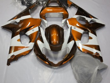 Arancione Lucido & Bianco 2000-2002 Suzuki GSXR 1000 Carene Moto