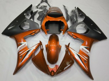 Arancione Lucido & Bianco 2003-2004 Yamaha R6 Carene Moto