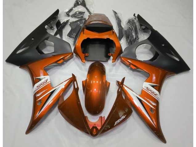 Arancione Lucido & Bianco 2003-2004 Yamaha R6 Carene Moto Arancione Lucido & Bianco 2003-2004 Yamaha R6 Carene Moto