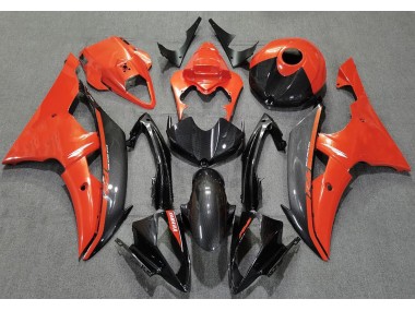 Arancione Lucido & Fibra Di Carbonio 2008-2016 Yamaha R6 Carene Moto