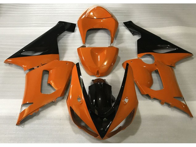 Arancione Lucido & Nero 2005-2006 Kawasaki ZX6R Carene Moto Arancione Lucido & Nero 2005-2006 Kawasaki ZX6R Carene Moto