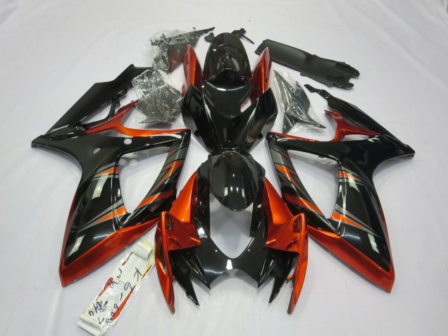 Arancione & Nero 2006-2007 Suzuki GSXR 600-750 Carene Moto Arancione & Nero 2006-2007 Suzuki GSXR 600-750 Carene Moto