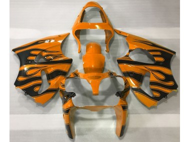Arancione & Nero Fiamma 2000-2002 Kawasaki ZX6R Carene Moto
