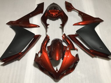 Arancione Scuro Lucido & Nero 2007-2008 Yamaha R1 Carene Moto