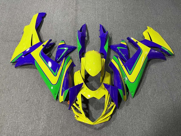 Arancione Verde & Blu 2011-2024 Suzuki GSXR 600-750 Carene Moto Arancione Verde & Blu 2011-2024 Suzuki GSXR 600-750 Carene Moto