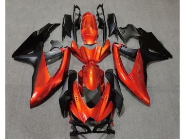 Arancione Vibrante In Nero 2008-2010 Suzuki GSXR 600-750 Carene Moto