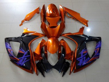 Arancione Vivace & Nero Lucido 2006-2007 Suzuki GSXR 600-750 Carene Moto