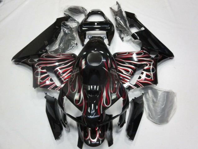 Argent Et Rouge Flamme 2005-2006 Honda CBR600RR Carene Moto Argent Et Rouge Flamme 2005-2006 Honda CBR600RR Carene Moto
