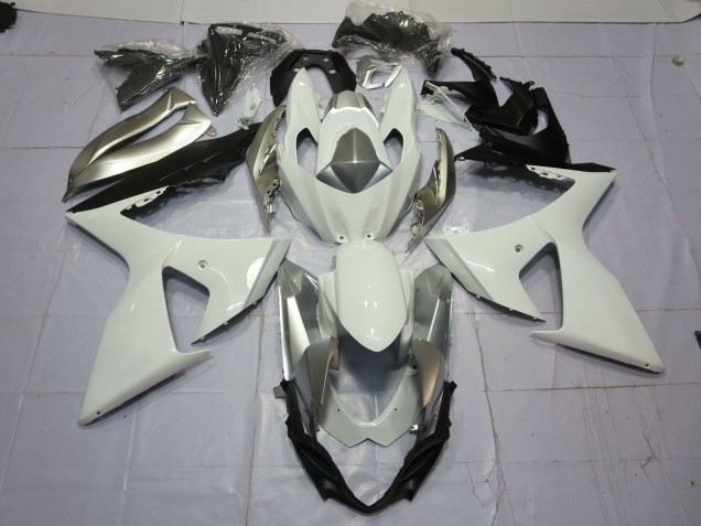 Argento & Bianco 2009-2016 Suzuki GSXR 1000 Carene Moto Argento & Bianco 2009-2016 Suzuki GSXR 1000 Carene Moto
