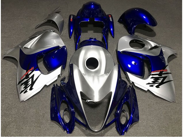 Argento Lucido & Blu 2008-2020 Suzuki GSXR 1300 Carene Moto Argento Lucido & Blu 2008-2020 Suzuki GSXR 1300 Carene Moto