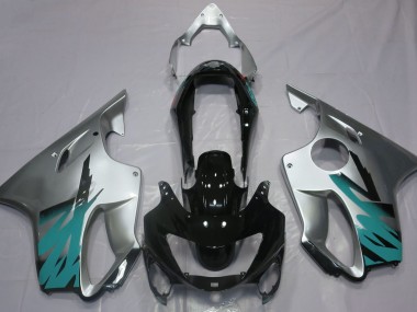 Argento Lucido & Verde Acqua 1999-2000 Honda CBR600 F4 Carene Moto
