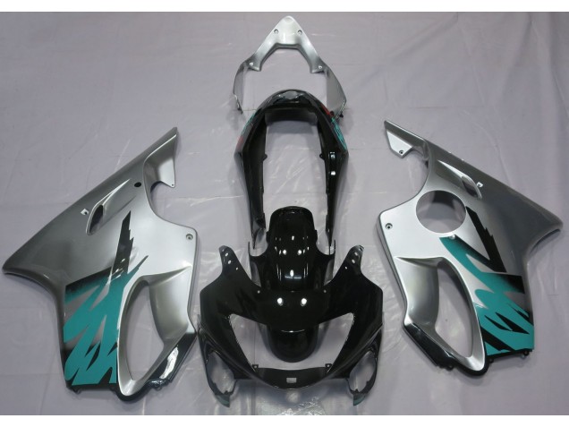 Argento Lucido & Verde Acqua 1999-2000 Honda CBR600 F4 Carene Moto Argento Lucido & Verde Acqua 1999-2000 Honda CBR600 F4 Carene Moto