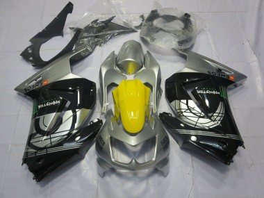 Argento & Nero 2008-2012 Kawasaki Ninja 250 Carene Moto