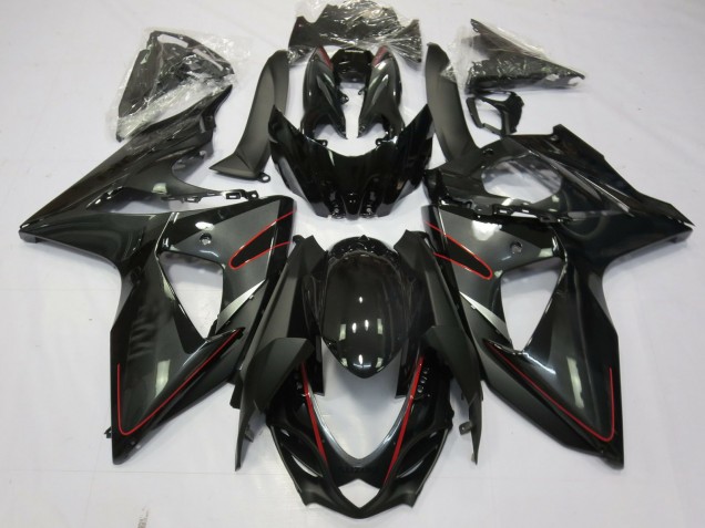 Argento Nero & Rosso 2009-2016 Suzuki GSXR 1000 Carene Moto Argento Nero & Rosso 2009-2016 Suzuki GSXR 1000 Carene Moto