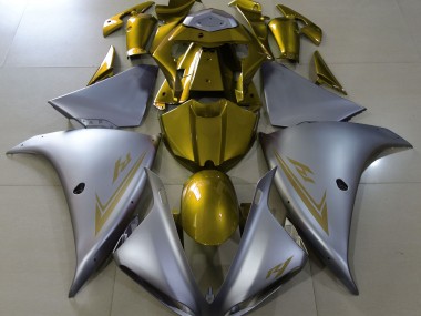 Argento Opaco & Oro 2009-2011 Yamaha R1 Carene Moto