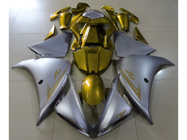 Argento Opaco & Oro 2009-2011 Yamaha R1 Carene Moto Argento Opaco & Oro 2009-2011 Yamaha R1 Carene Moto