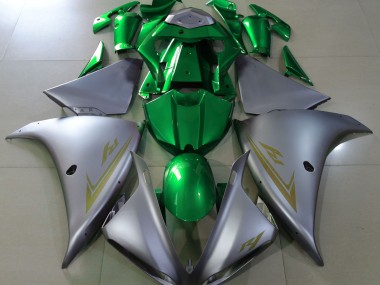 Argento Opaco & Verde 2009-2011 Yamaha R1 Carene Moto