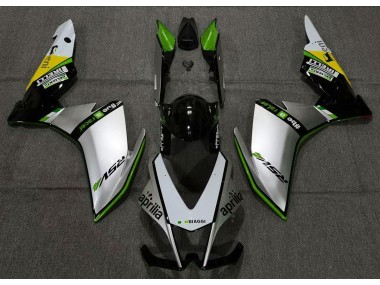 Argento Pirelli & Verde 2010-2015 Aprilia RSV4 1000 Carene Moto