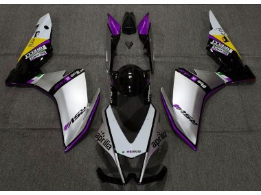 Argento Pirelli & Viola 2010-2015 Aprilia RSV4 1000 Carene Moto