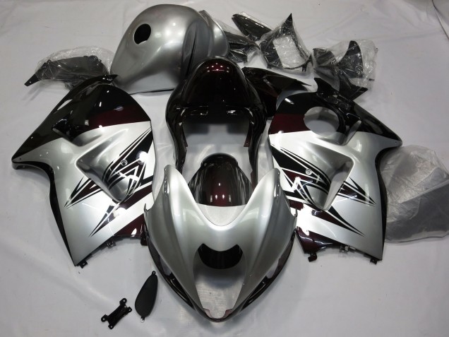 Argento & Rosso Scuro 1997-2007 Suzuki GSXR 1300 Carene Moto Argento & Rosso Scuro 1997-2007 Suzuki GSXR 1300 Carene Moto