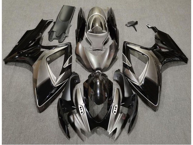 Argento Scuro & Nero 2006-2007 Suzuki GSXR 600-750 Carene Moto Argento Scuro & Nero 2006-2007 Suzuki GSXR 600-750 Carene Moto