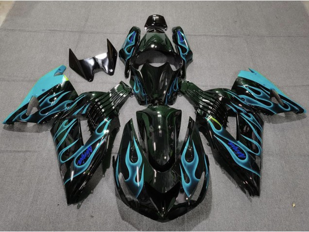 Azzurro Fiamma 2006-2011 Kawasaki ZX14R Carene Moto Azzurro Fiamma 2006-2011 Kawasaki ZX14R Carene Moto