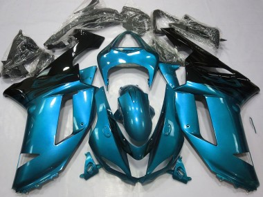 Azzurro Lucido & Nero 2007-2008 Kawasaki ZX6R Carene Moto