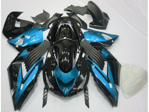 Azzurro & Nero Tinta Unita 2006-2011 Kawasaki ZX14R Carene Moto Azzurro & Nero Tinta Unita 2006-2011 Kawasaki ZX14R Carene Moto