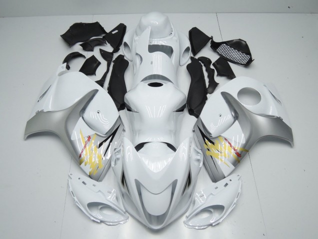 Bianco & Argento 2008-2020 Suzuki GSXR 1300 Carene Moto Bianco & Argento 2008-2020 Suzuki GSXR 1300 Carene Moto
