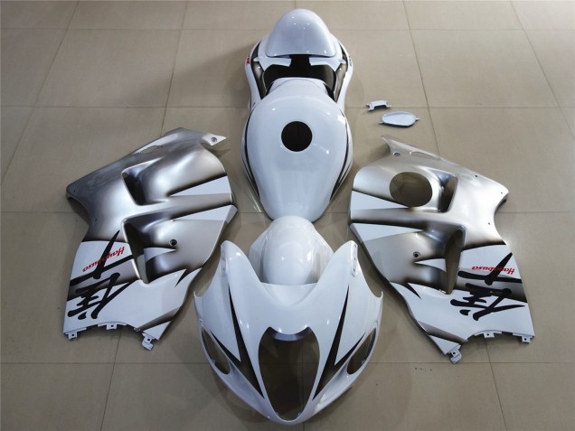 Bianco & Argento Lucido 1997-2007 Suzuki GSXR 1300 Carene Moto Bianco & Argento Lucido 1997-2007 Suzuki GSXR 1300 Carene Moto
