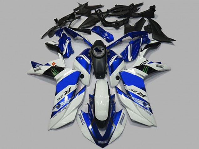 Bianco & Blu 2015-2018 Yamaha R3 Carene Moto Bianco & Blu 2015-2018 Yamaha R3 Carene Moto