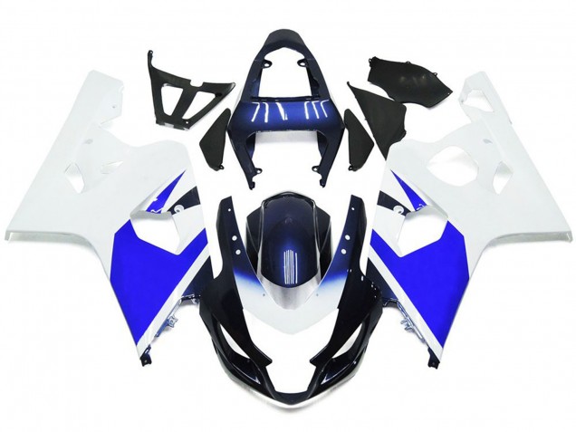 Bianco Brillante & Blu 2004-2005 Suzuki GSXR 600-750 Carene Moto Bianco Brillante & Blu 2004-2005 Suzuki GSXR 600-750 Carene Moto